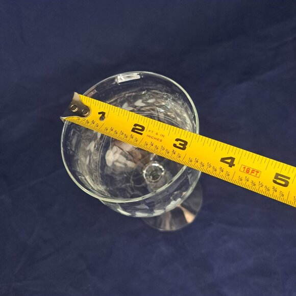 Vintage Etched Floral Clear Glass Goblet - Picture 3 of 10